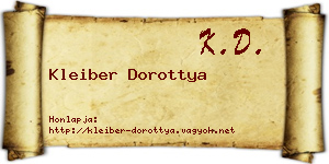 Kleiber Dorottya névjegykártya